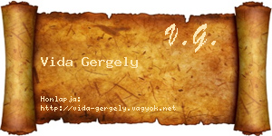 Vida Gergely névjegykártya